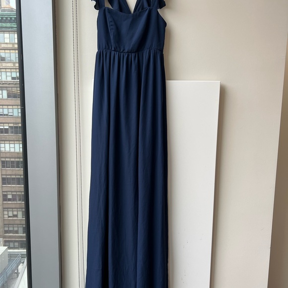Show Me Your MuMu June Maxi Dress in Rich Navy Crisp - Picture 4 of 5
